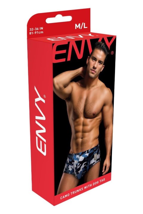 ENVY CAMO TRUNKS W/ DOG TAG NAVY, M/L Envy Menswear ENVY CAMO TRUNKS W/ DOG TAG NAVY, M/L Envy Menswear