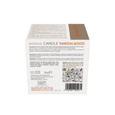 Świeca-Shiatsu Massage Candle Sandalwood 130g. Hot Świeca-Shiatsu Massage Candle Sandalwood 130g. Hot