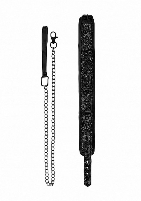 Luxury Collar with Leash - Black Ouch! Luxury Collar with Leash - Black Ouch!