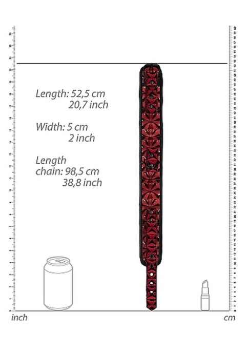 Luxury Collar with Leash - Burgundy Ouch! Luxury Collar with Leash - Burgundy Ouch!