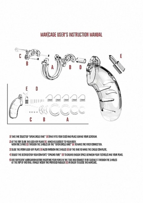 Model 01 - Chastity - 3.5"" - Cock Cage - Transparent ManCage Model 01 - Chastity - 3.5"" - Cock Cage - Transparent ManCage
