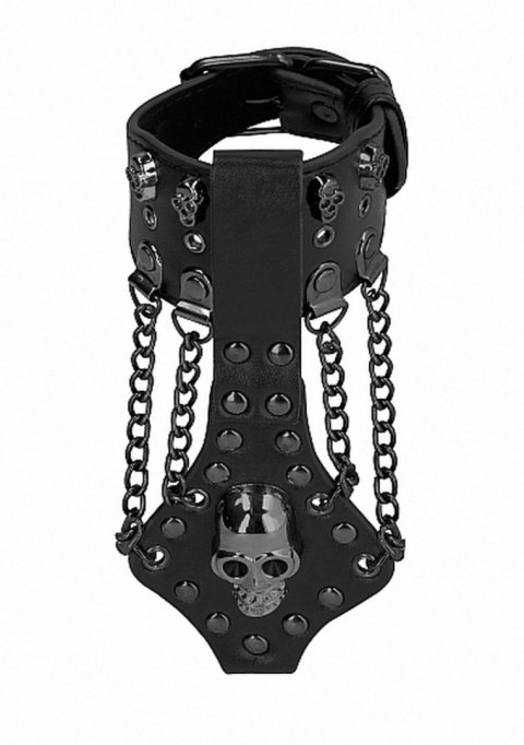 Ouch! Skulls and Bones - Bracelet with Skulls and Chains - Black Ouch! Ouch! Skulls and Bones - Bracelet with Skulls and Chains - Black Ouch!