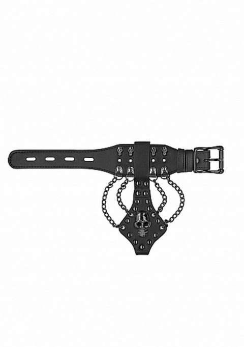 Ouch! Skulls and Bones - Bracelet with Skulls and Chains - Black Ouch! Ouch! Skulls and Bones - Bracelet with Skulls and Chains - Black Ouch!