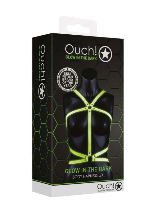 Body Harness - Glow in the Dark - Neon Green/Black - L/XL Ouch! Body Harness - Glow in the Dark - Neon Green/Black - L/XL Ouch!