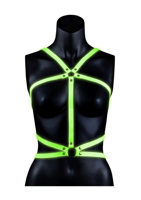 Body Harness - Glow in the Dark - Neon Green/Black - S/M Ouch! Body Harness - Glow in the Dark - Neon Green/Black - S/M Ouch!