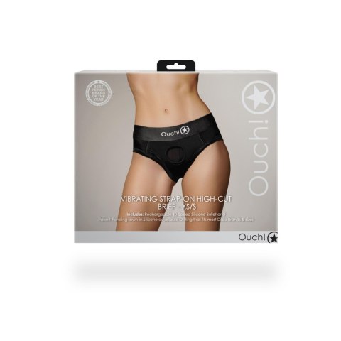 Vibrating Strap-on High-cut Brief - XS/S Ouch! Vibrating Strap-on High-cut Brief - XS/S Ouch!