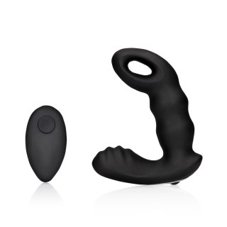 Beaded Vibrating Prostate Massager with Remote Control - Black Ouch!