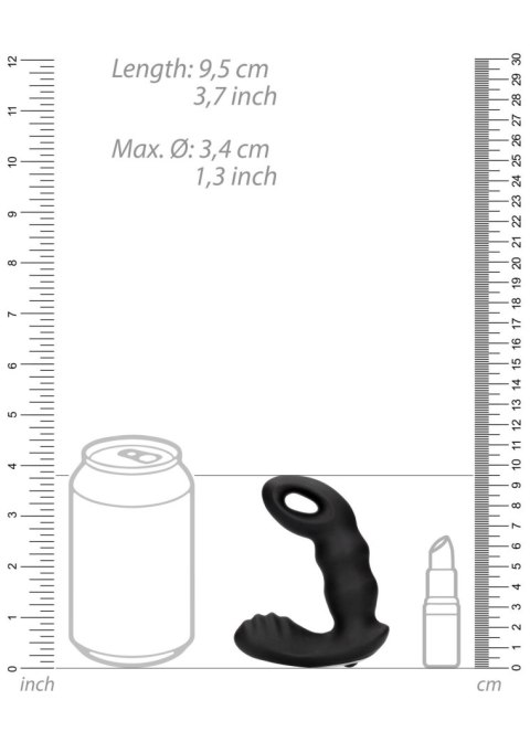 Beaded Vibrating Prostate Massager with Remote Control - Black Ouch! Beaded Vibrating Prostate Massager with Remote Control - Black Ouch!