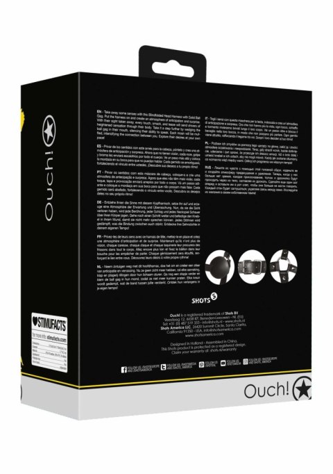 Blindfolded Head Harness with Solid Ball Gag - Black Ouch! Blindfolded Head Harness with Solid Ball Gag - Black Ouch!