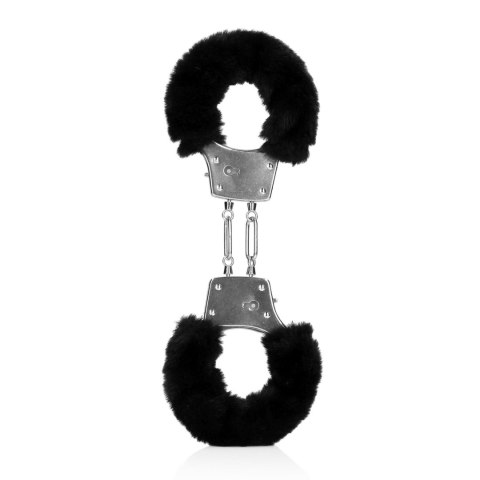 Furry Metal Hand Cuffs - Black Ouch! Furry Metal Hand Cuffs - Black Ouch!