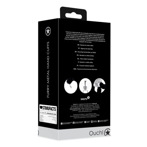 Furry Metal Hand Cuffs - Black Ouch! Furry Metal Hand Cuffs - Black Ouch!