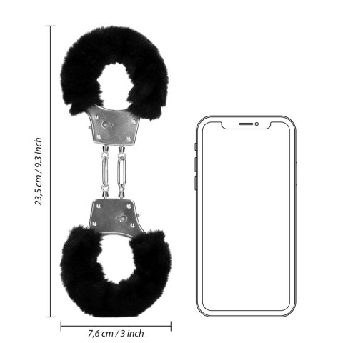 Furry Metal Hand Cuffs - Black Ouch! Furry Metal Hand Cuffs - Black Ouch!