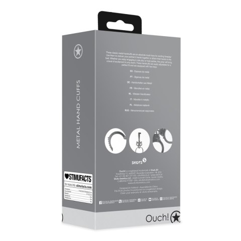 Metal Hand Cuffs - Silver Ouch! Metal Hand Cuffs - Silver Ouch!