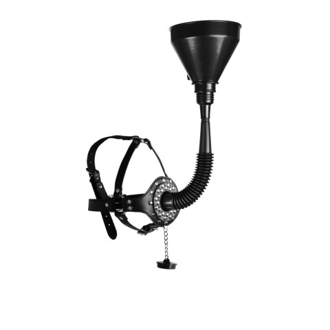 Open Mouth Gag Head Harness with Funnel - Black Ouch! Open Mouth Gag Head Harness with Funnel - Black Ouch!