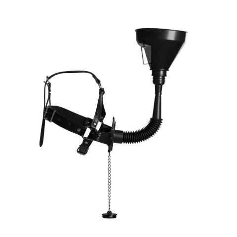 Open Mouth Gag Head Harness with Funnel - Black Ouch! Open Mouth Gag Head Harness with Funnel - Black Ouch!