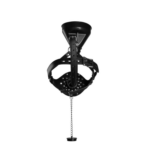 Open Mouth Gag Head Harness with Funnel - Black Ouch! Open Mouth Gag Head Harness with Funnel - Black Ouch!