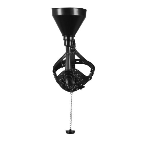 Open Mouth Gag Head Harness with Funnel - Black Ouch! Open Mouth Gag Head Harness with Funnel - Black Ouch!