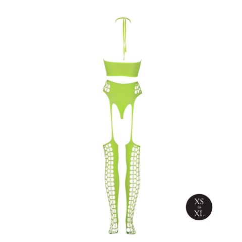 Two Piece with Crop Top and Stockings - Green - XS/XL Ouch!