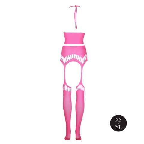 Two Piece with Crop Top and Stockings - Pink - XS/XL Ouch!