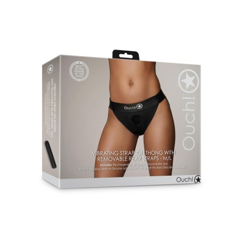 Vibrating Strap-on Thong with Removable Rear Straps - M/L Ouch! Vibrating Strap-on Thong with Removable Rear Straps - M/L Ouch!