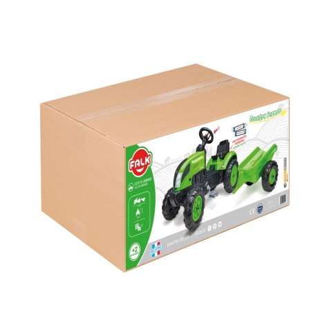 FALK Country Farmer Traktorek na Pedały z Przyczepką Zielony 2-5 lat FALK FALK Country Farmer Traktorek na Pedały z Przyczepką Zielony 2-5 lat FALK