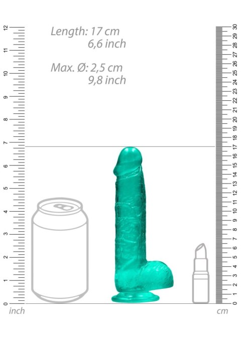 6"""" / 15 cm Realistic Dildo With Balls - Turquoise RealRock 6"""" / 15 cm Realistic Dildo With Balls - Turquoise RealRock