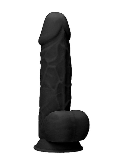 Silicone Dildo With Balls - 21,6 cm - Black RealRock Silicone Dildo With Balls - 21,6 cm - Black RealRock