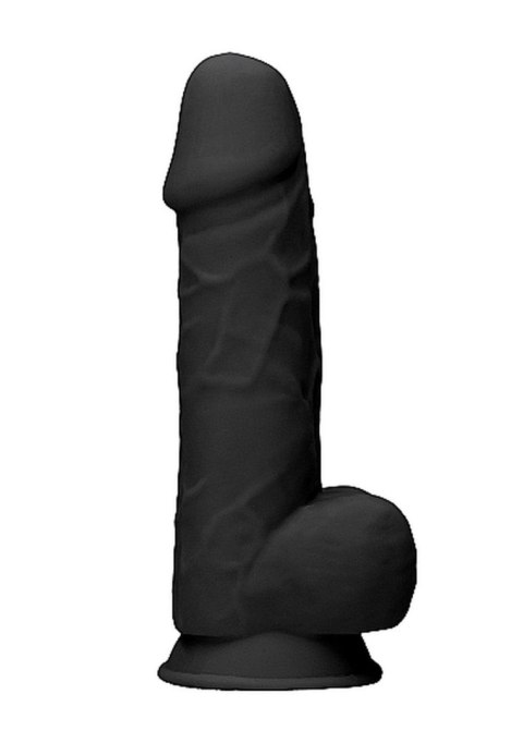 Silicone Dildo With Balls - 21,6 cm - Black RealRock Silicone Dildo With Balls - 21,6 cm - Black RealRock
