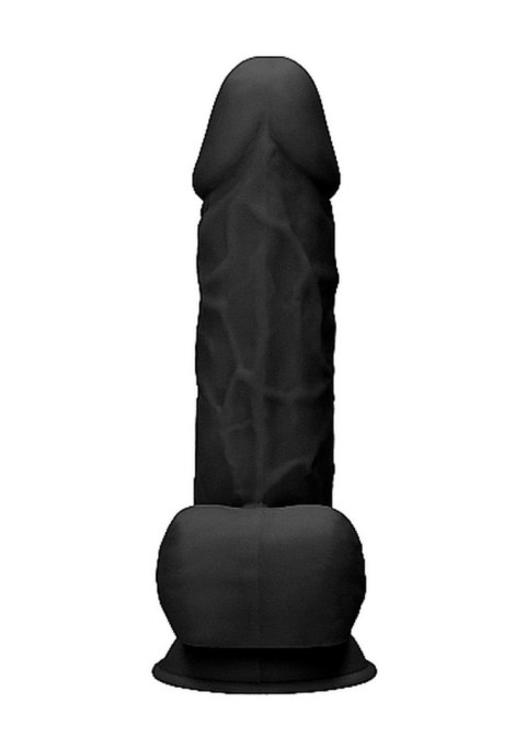 Silicone Dildo With Balls - 21,6 cm - Black RealRock Silicone Dildo With Balls - 21,6 cm - Black RealRock