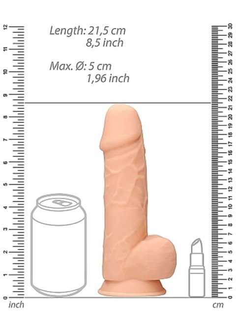 Silicone Dildo With Balls - 21,6 cm - Flesh RealRock Silicone Dildo With Balls - 21,6 cm - Flesh RealRock