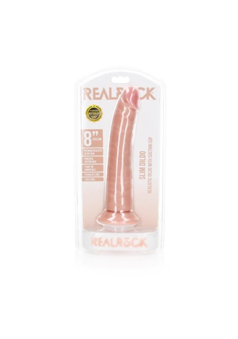 Slim Realistic Dildo with Suction Cup - 8""""/ 20,5 cm RealRock Slim Realistic Dildo with Suction Cup - 8""""/ 20,5 cm RealRock