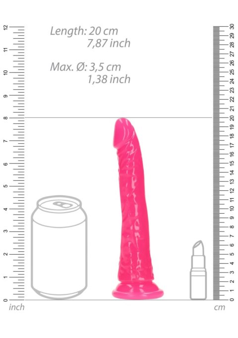 Slim Realistic Dildo with Suction Cup - Glow in the Dark - 7'' / 18 cm RealRock Slim Realistic Dildo with Suction Cup - Glow in the Dark - 7'' / 18 cm RealRock