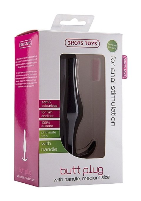 Butt Plug with Handle - Medium - Black ShotsToys Butt Plug with Handle - Medium - Black ShotsToys