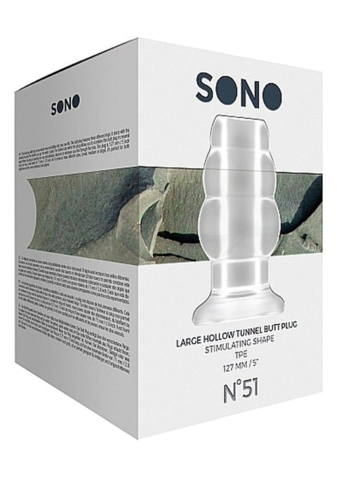 No.51 - Large Hollow Tunnel Butt Plug - 5 Inch - Translucent Sono No.51 - Large Hollow Tunnel Butt Plug - 5 Inch - Translucent Sono
