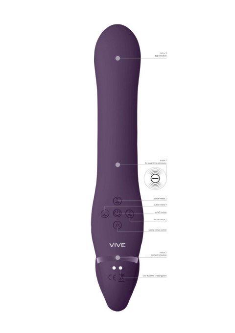 Ai - Dual Vibrating & Air Wave Tickler Strapless Strapon Vive