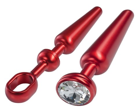 MALESATION Alu-Plug with handle & crystal medium, red Malesation MALESATION Alu-Plug with handle & crystal medium, red Malesation