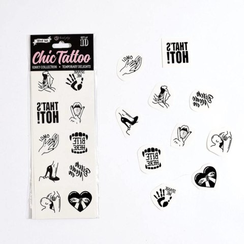 SET of 10 TEMPORARY TATTOOS - KINKY COLLECTION Secret Play SET of 10 TEMPORARY TATTOOS - KINKY COLLECTION Secret Play