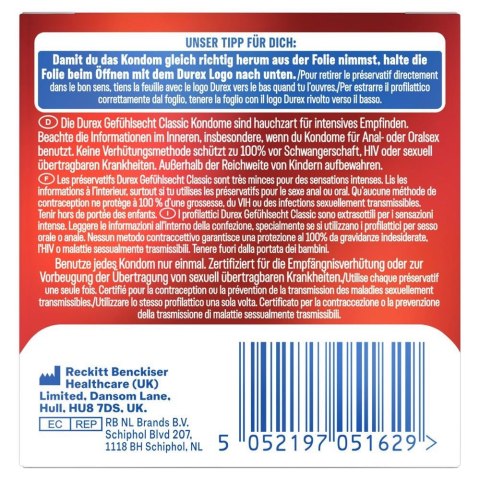 Durex Gefühlsecht 3 pcs Durex Durex Gefühlsecht 3 pcs Durex
