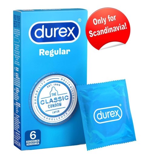 Durex Regular 6 Condoms Durex Durex Regular 6 Condoms Durex