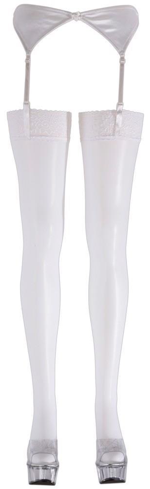 Stockings white 2 Cottelli LEGWEAR
