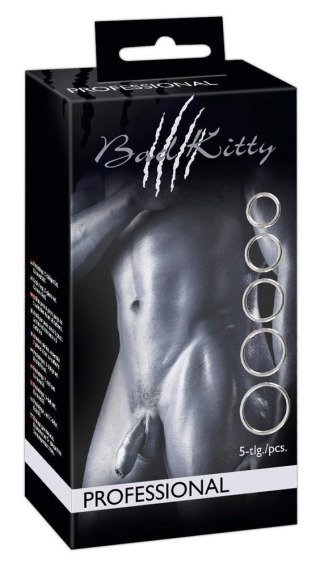 Bad Kitty Set of 5 Metal Rings Bad Kitty