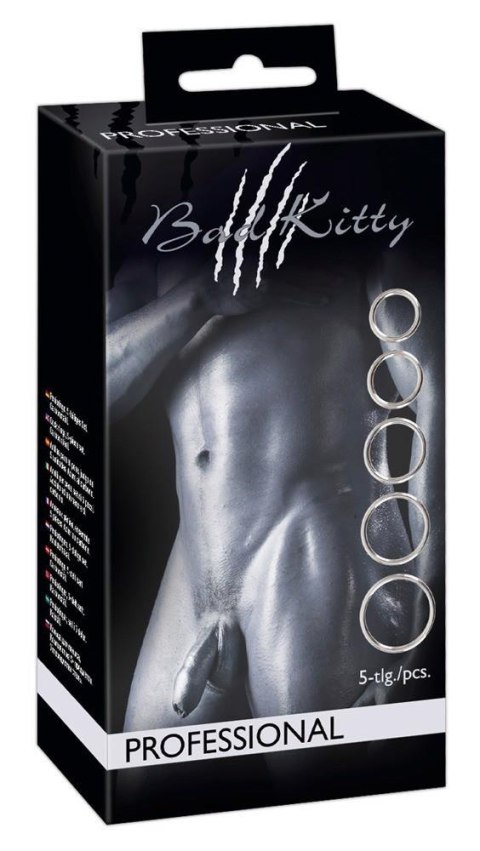 Bad Kitty Set of 5 Metal Rings Bad Kitty