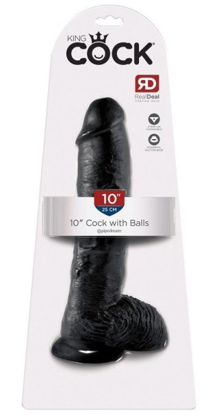 King Cock 10 inch Balls Black King Cock