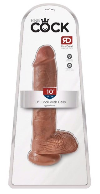 King Cock 10 inch Balls Tan King Cock