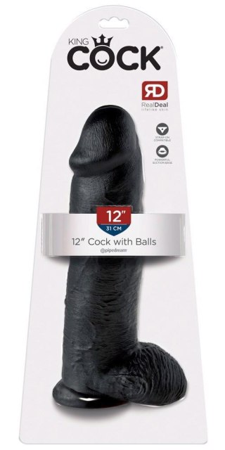 King Cock 12 inch Balls Black King Cock