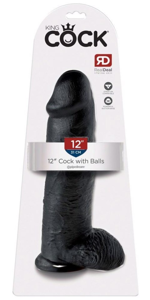 King Cock 12 inch Balls Black King Cock King Cock 12 inch Balls Black King Cock