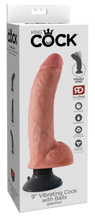 KC 9" Vibrating Cock with Ball King Cock