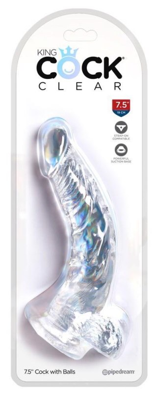 KCC 7.5 Cock with Balls King Cock Clear