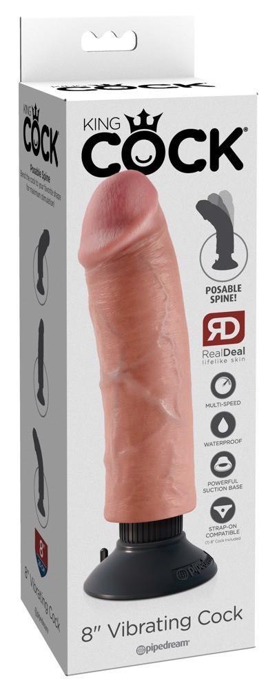 KC 8" Vibrating Cock Light King Cock