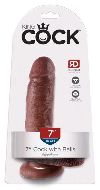 King Cock 7" Cock w Balls Brow King Cock